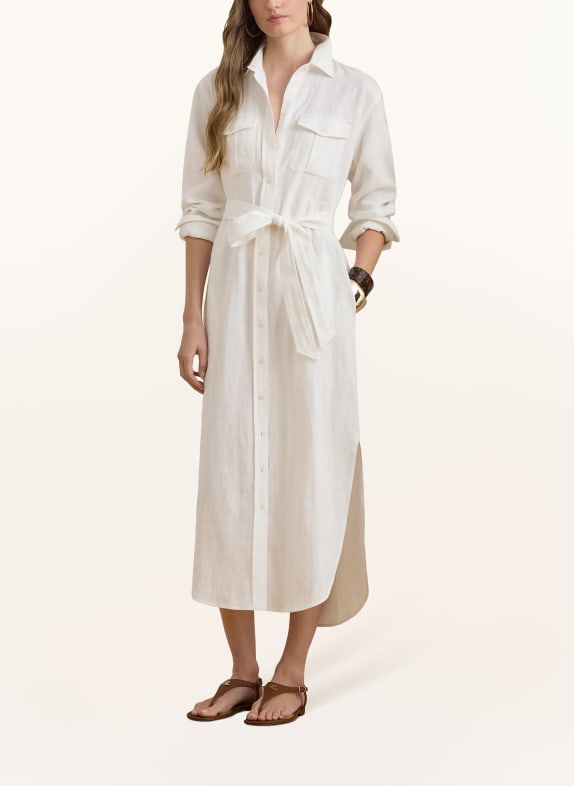LAUREN RALPH LAUREN Robe chemise en lin BLANC