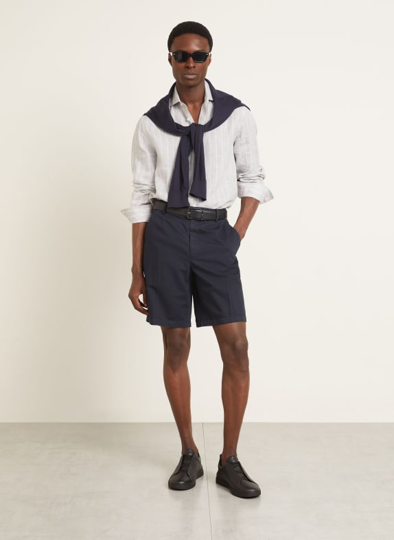 ZEGNA Korte broek van linnen DONKERBLAUW