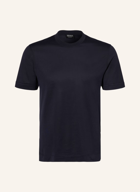 ZEGNA T-Shirt mit Seide DUNKELBLAU