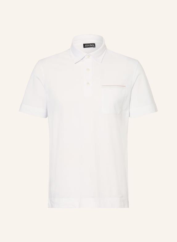 ZEGNA piqué polo shirt WHITE