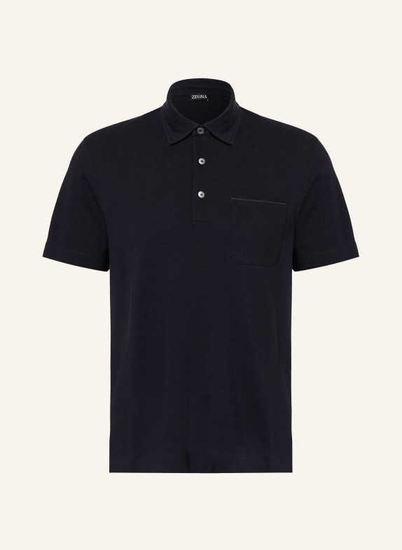 ZEGNA piqué polo shirt DARK BLUE
