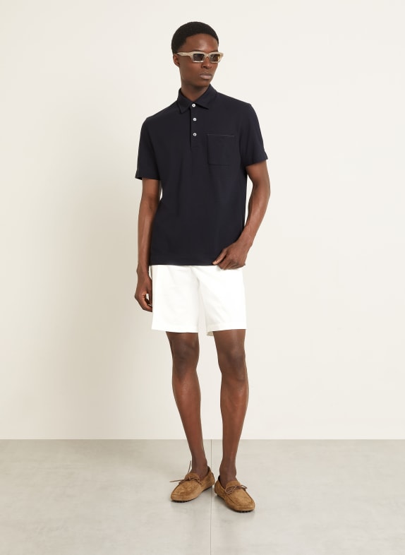 ZEGNA Piqué polokošile TMAVĚ MODRÁ