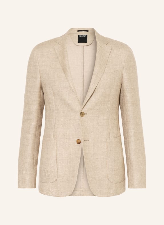ZEGNA Extra slim fit jacket with linen BEIGE