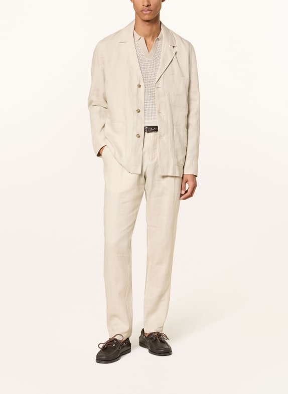 Marc O'Polo Linnen chino met taps toelopende pasvorm BEIGE