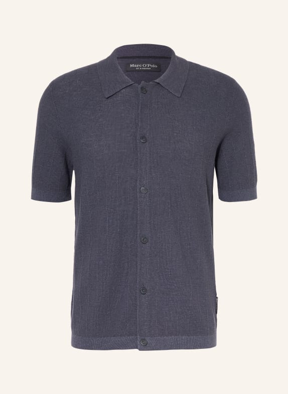 Marc O'Polo Strickhemd Regular Fit DUNKELBLAU