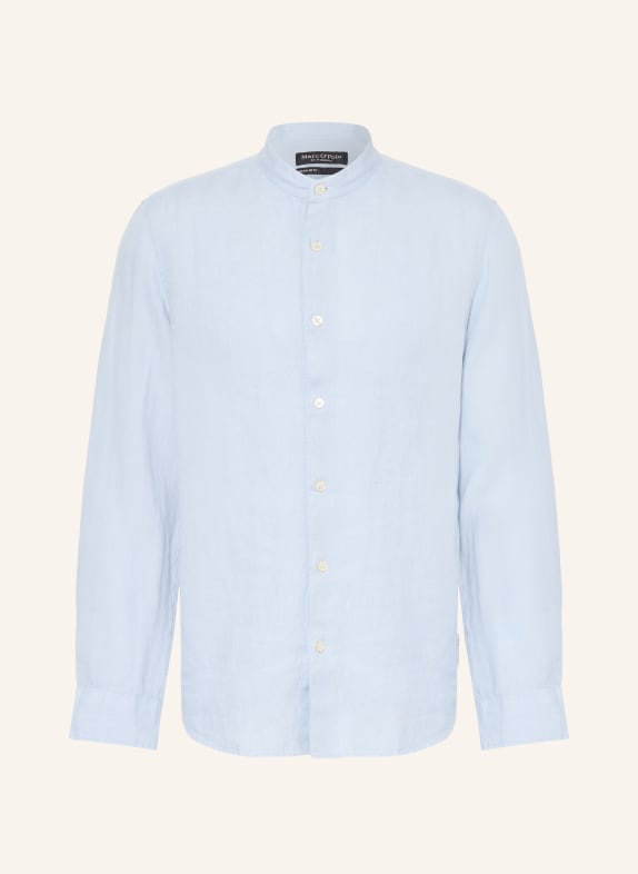 Marc O'Polo Leinenhemd Regular Fit mit Stehkragen HELLBLAU