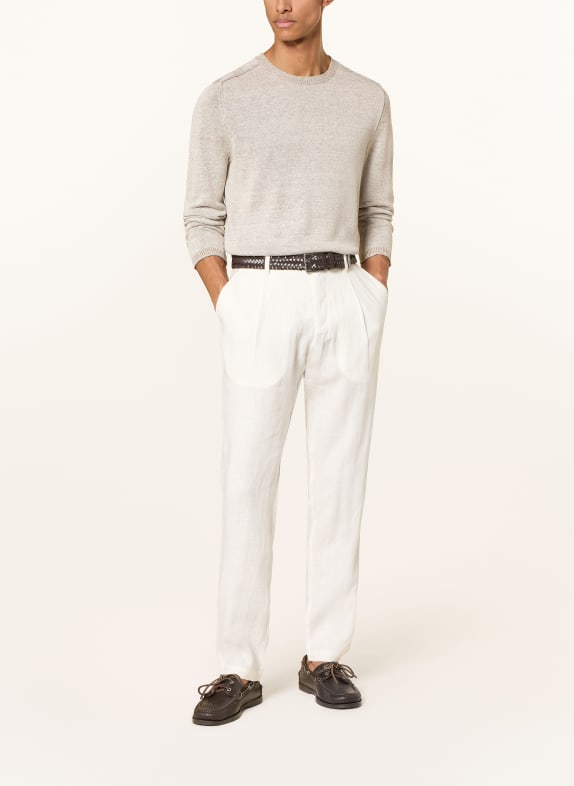 Marc O'Polo Linnen chino OSBY Tapered Fit WIT