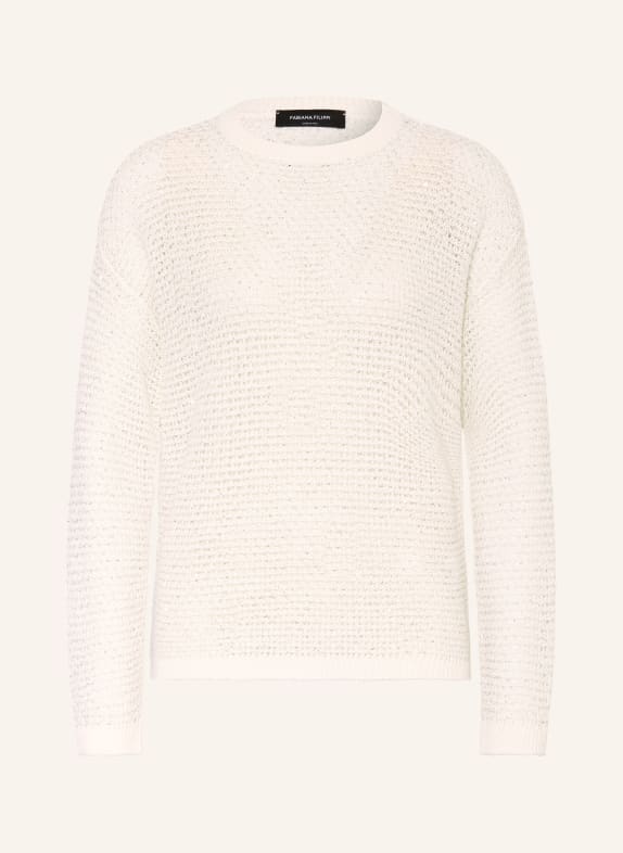 FABIANA FILIPPI Pullover mit Pailletten WEISS