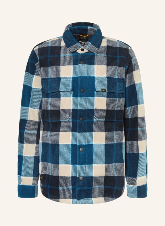 camel active Fleece-Overshirt DUNKELBLAU / ECRU / PETROL