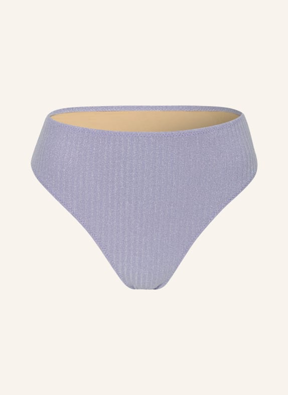 MARIE JO Bas de bikini taille haute TINJIS avec fil pailleté BLEU CLAIR