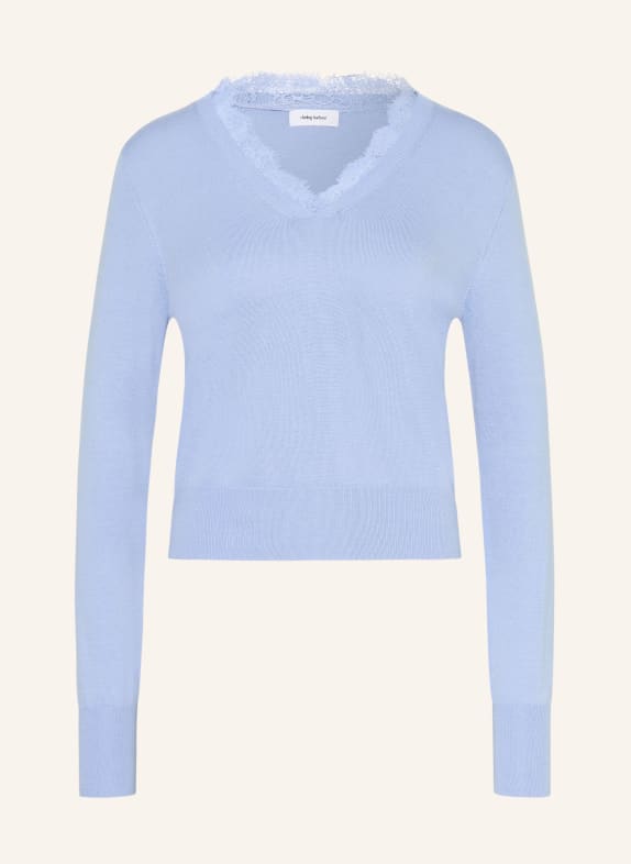 darling harbour Sweater with lace corn flower blue