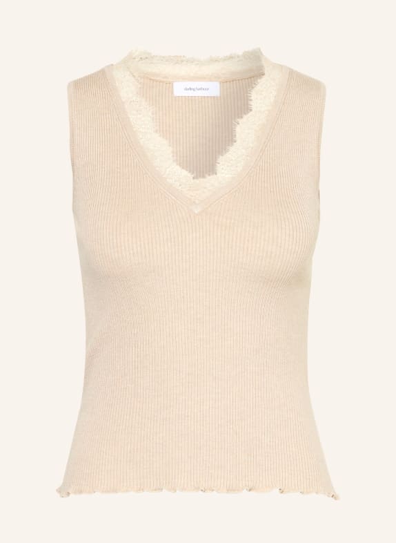 darling harbour Stricktop mit Spitze Sand Melange