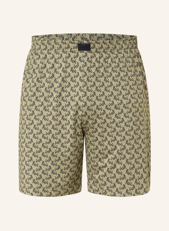 mey Short de nuit série TIPSY TIGERS OLIVE / NOIR