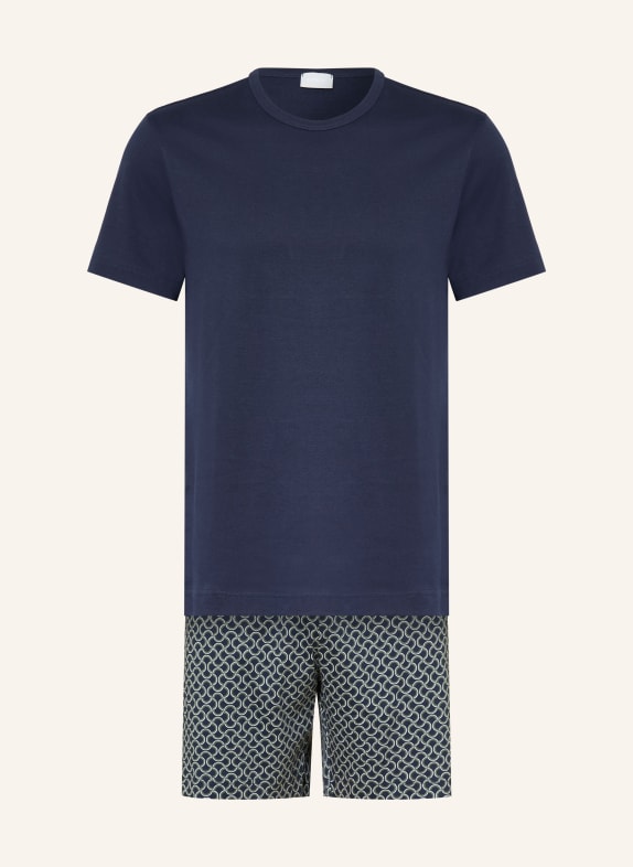 mey Shorty-pyjama uit de CURVES-serie DONKERBLAUW / GROEN / WIT