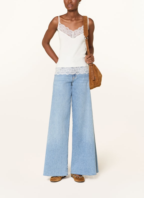 darling harbour Jersey-top med spets OFFWHITE