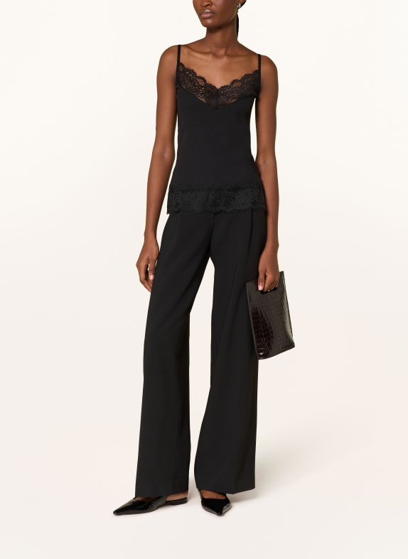 darling harbour Jersey top met kant BLACK