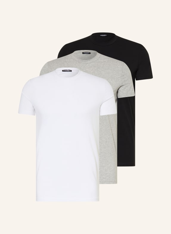 DSQUARED2 3-pack of T-shirts GRAY / WHITE / BLACK