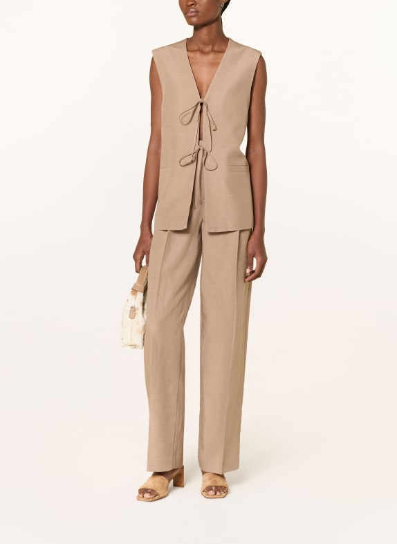 SELECTED Broek met linnen BEIGE
