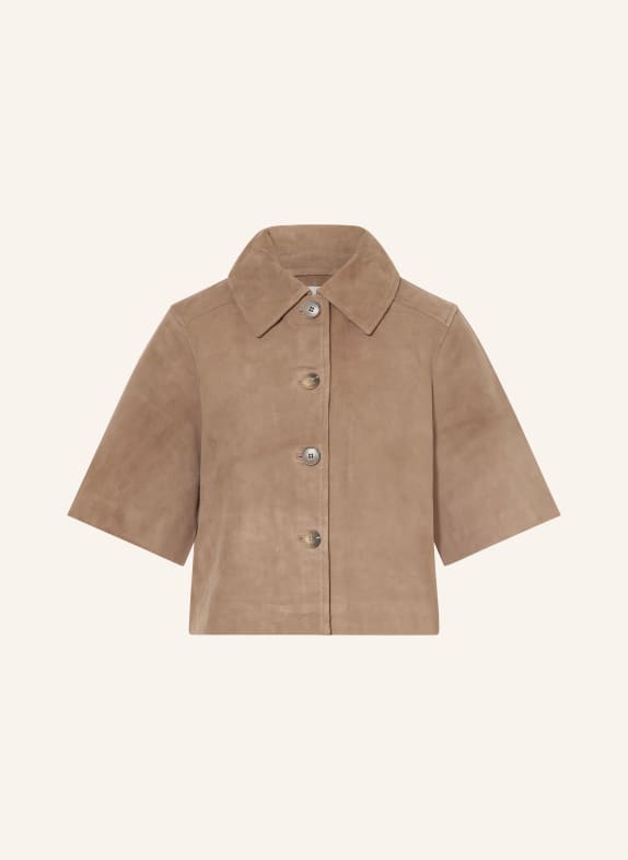 SELECTED Femme Læderjakke TAUPE