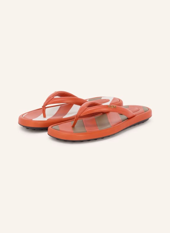 TOD'S GOMMA toe separator DARK ORANGE / TAUPE