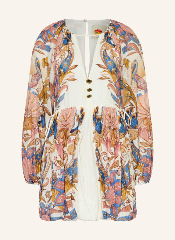FARM RIO Jurk SEA GARDEN CRÈME / VIEUX ROSE / DONKERBLAUW