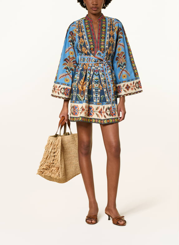 FARM RIO Kleid BLAU / BEIGE / ORANGE