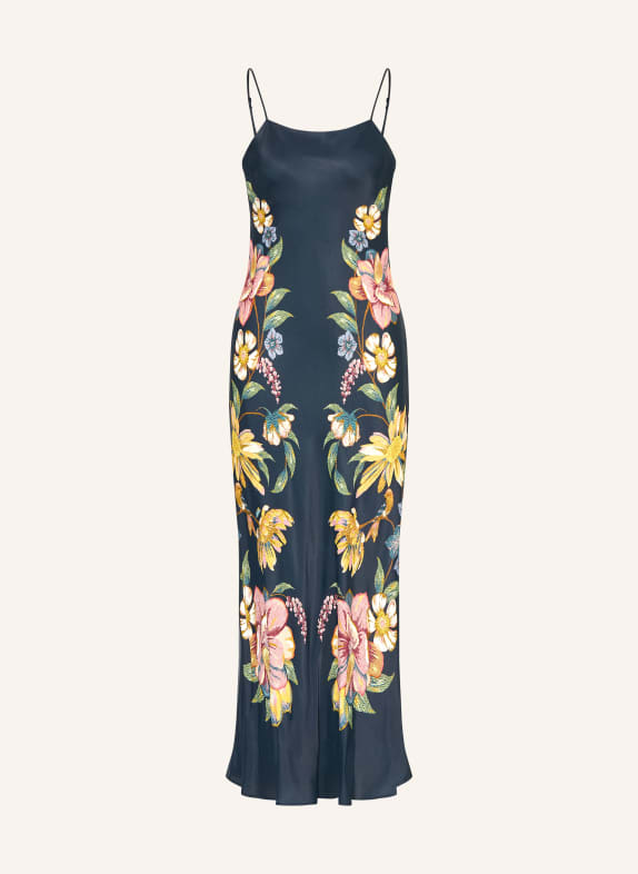 FARM RIO Satynowa sukienka MAIRA GRANATOWY / CIEMNOŻÓŁTY / NIEBIESKI