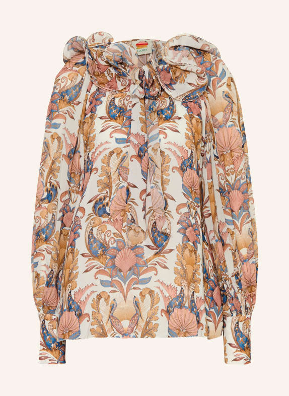 FARM RIO SEA GARDEN bow blouse CREAM / DUSKY PINK / BLUE