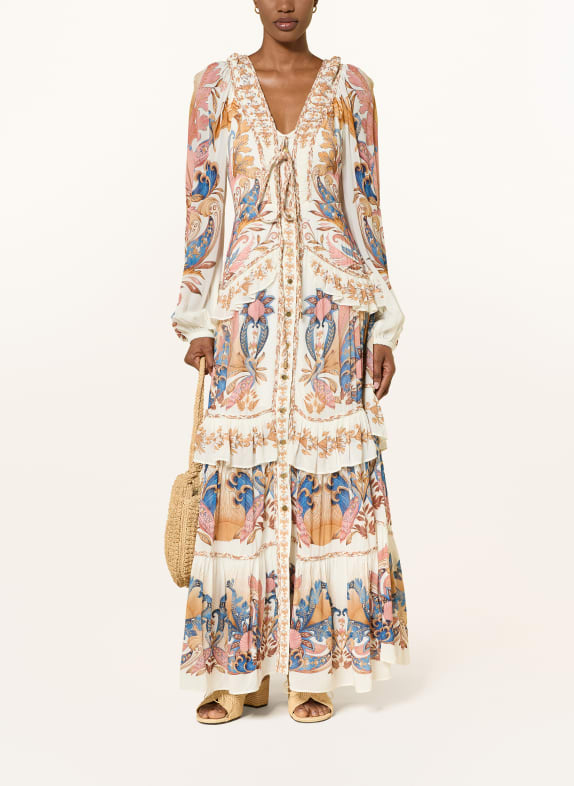 FARM RIO Sukienka SEA GARDEN z falbanami KREMOWY / CAMELOWY / GRANATOWY