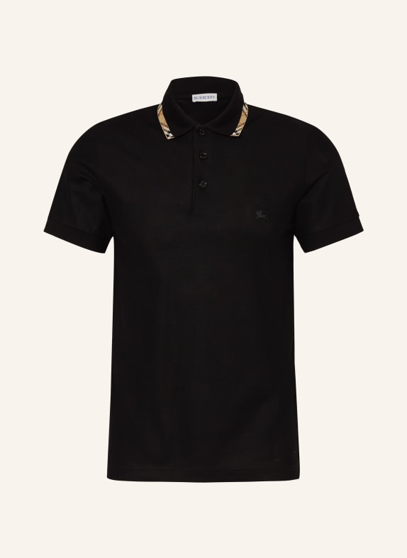 BURBERRY Piqué-poloshirt EDDIE ZWART / BEIGE / ROOD
