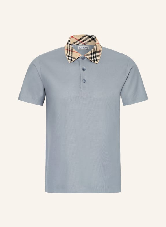 BURBERRY Polo piqué EVAN BLEU GRIS