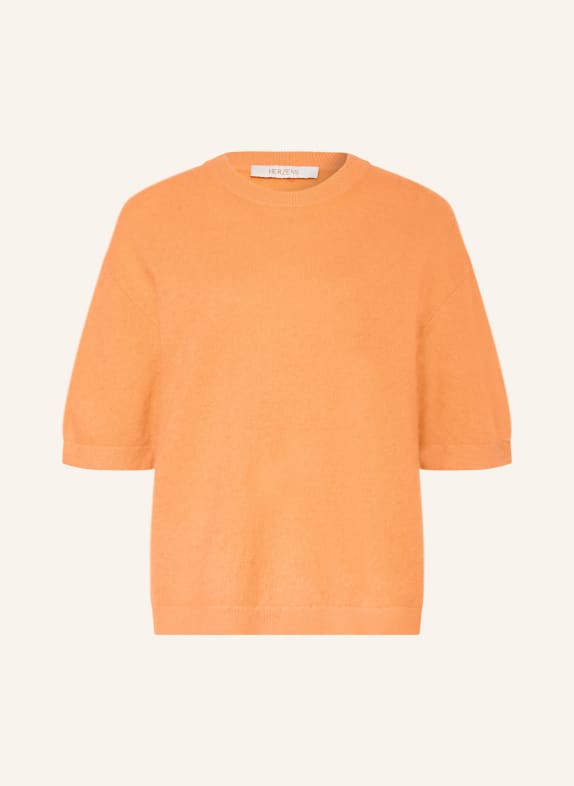 HERZENS Strickshirt aus Cashmere ORANGE