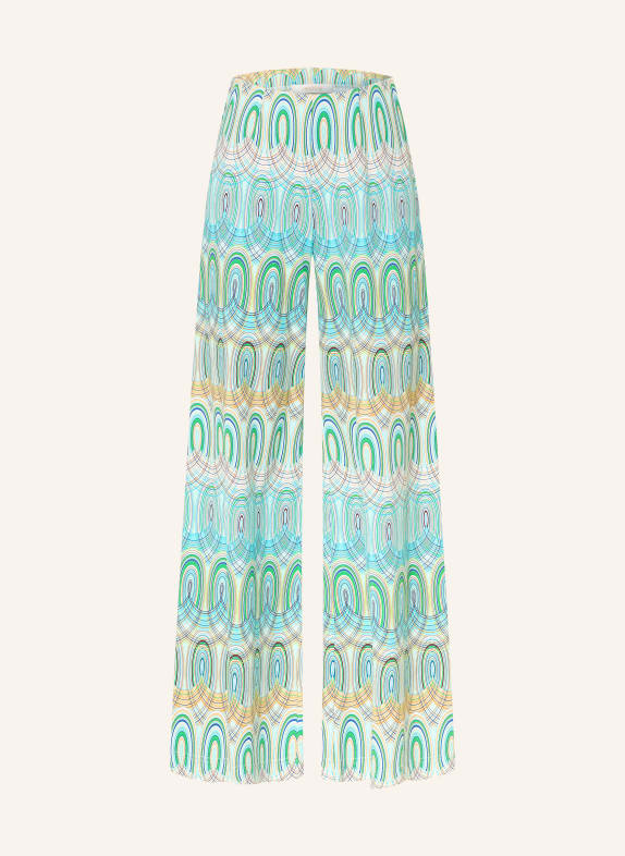 HERZENS Marlenehose TÜRKIS / DUNKELORANGE / GRÜN