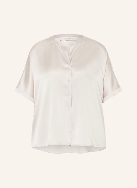 HERZENS Chemisier en satin de soie ARGENT
