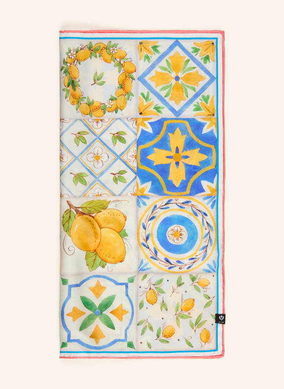 FRAAS hedvábný šátek KRÉMOVÁ / ŽLUTÁ / MODRÁ