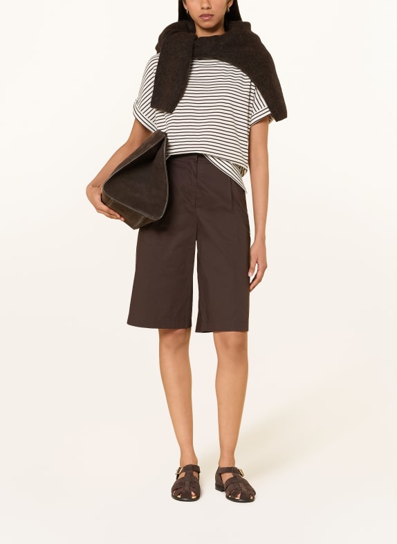 OPUS T-shirt SOTEL BLANC / MARRON FONCÉ