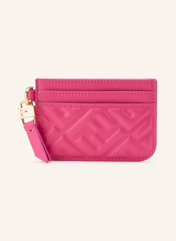FENDI Étui à cartes BAGUETTE ROSE FUCHSIA / OR