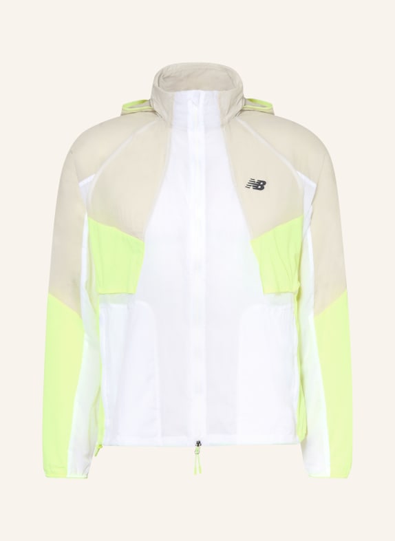 new balance RC Running Jacket WHITE / NEON GREEN