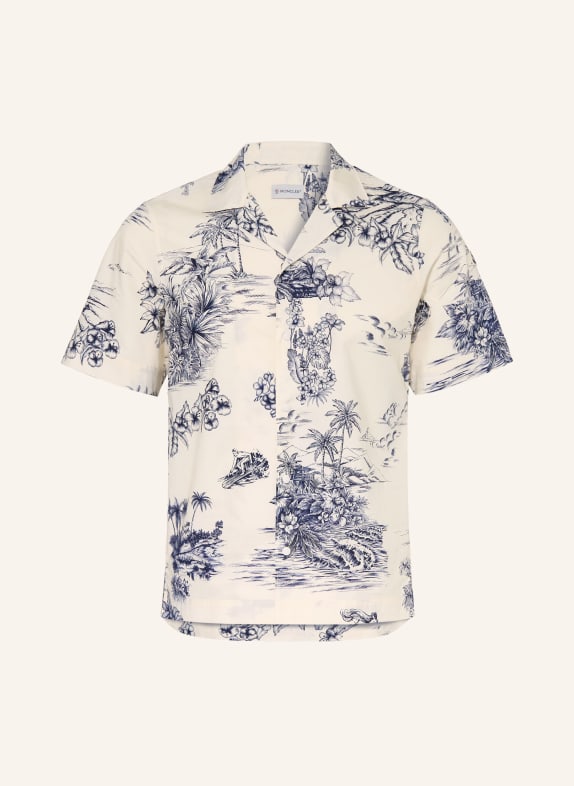 MONCLER Resorthemd, slim fit WIT / DONKERBLAUW