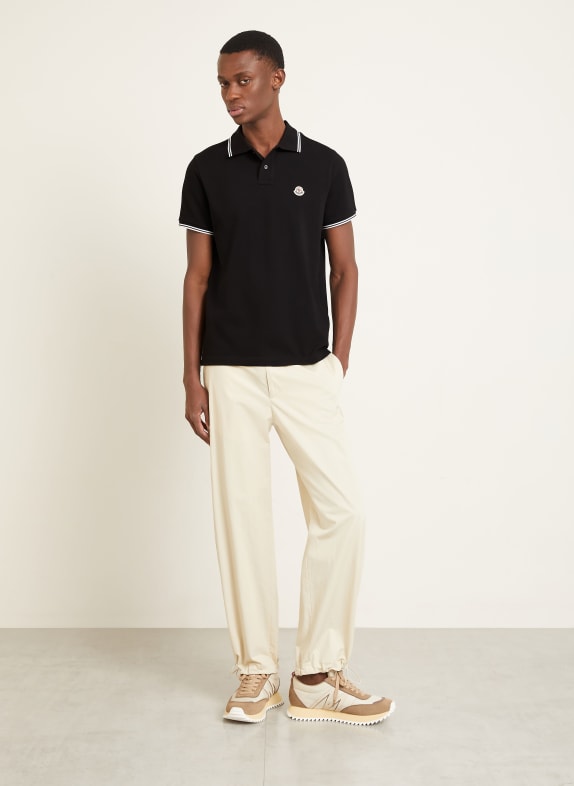 MONCLER Piqué poloshirt ARCHIVIO ZWART