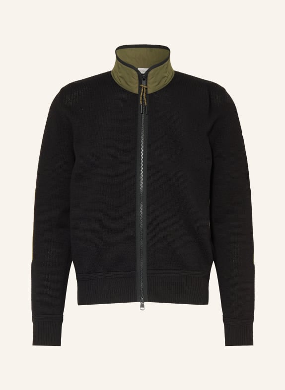 MONCLER Kardigan z mieszanki materiałów GRANATOWY / OLIWKOWY