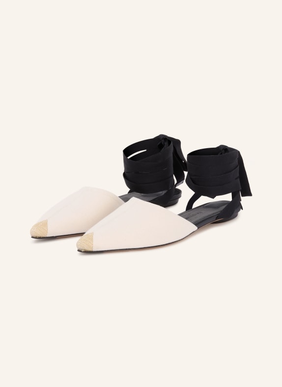 JACQUEMUS Slingballerinas – sandały typu espadrille KREMOWY / CZARNY