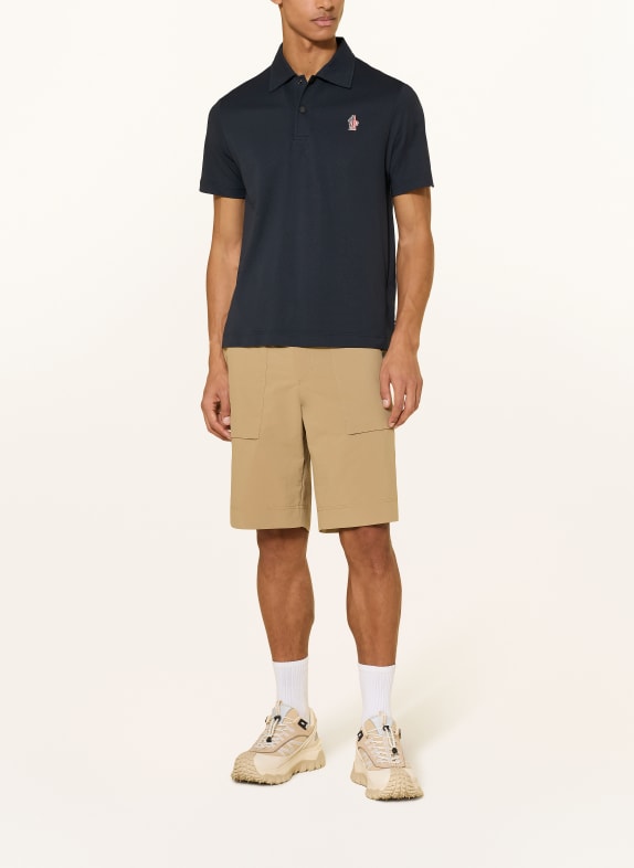 MONCLER GRENOBLE Piqué poloshirt DONKERBLAUW