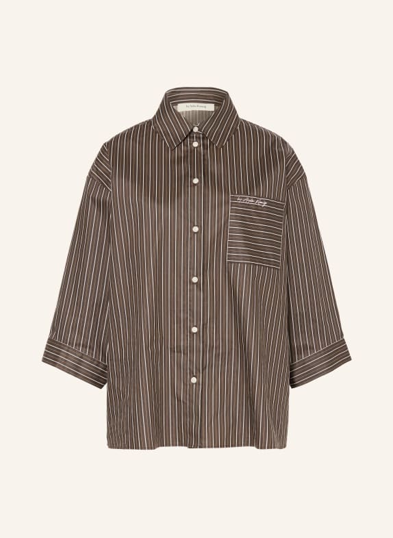 by Aylin Koenig Chemise EVA à manches 3/4 MARRON FONCÉ / COGNAC / BLANC