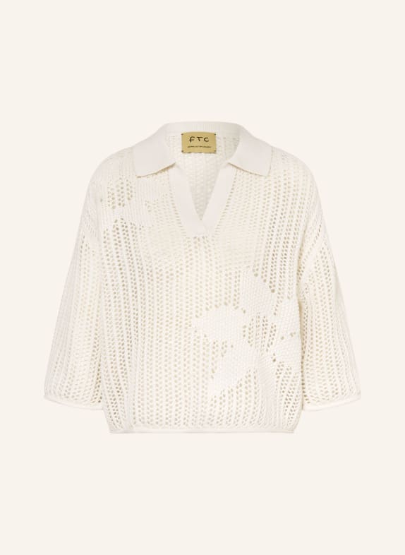FTC CASHMERE Trui met kasjmier en 3/4-mouwen ECRU