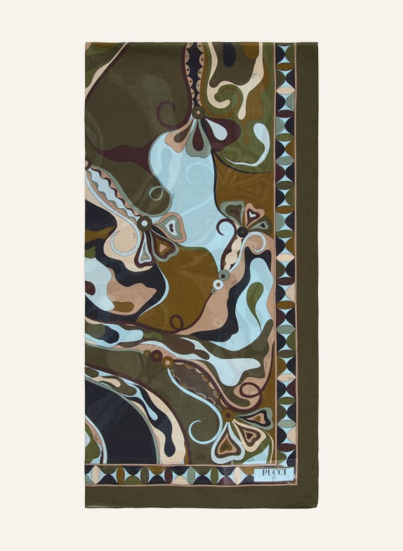 PUCCI Schal KHAKI / BEIGE / HELLBLAU
