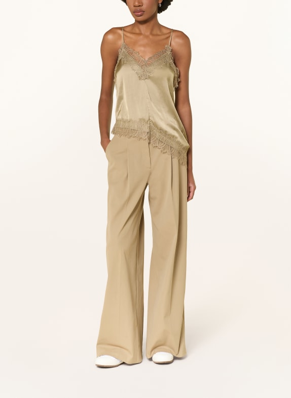 LUISA CERANO Blusentop mit Spitze KHAKI