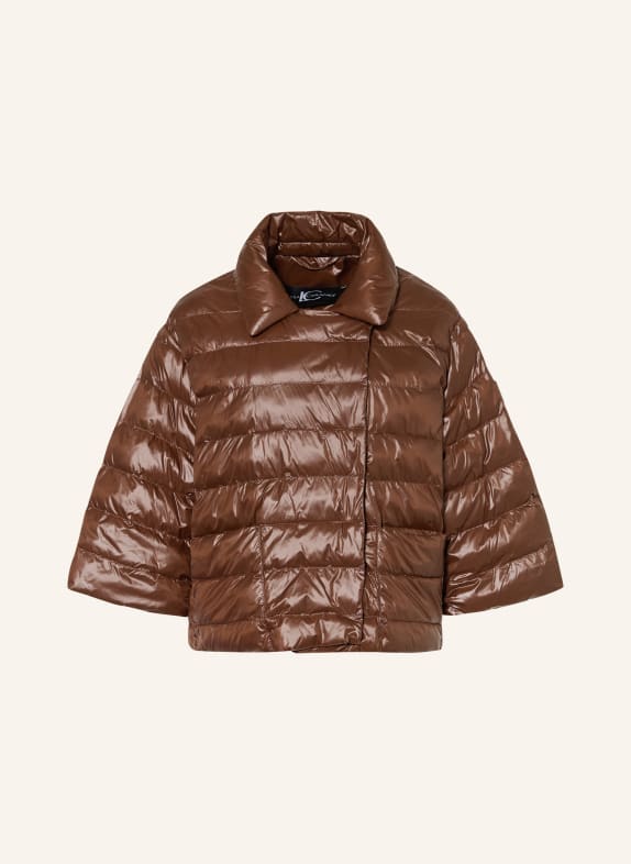 LUISA CERANO Quilted jacket with 3/4-length sleeves DARK BROWN