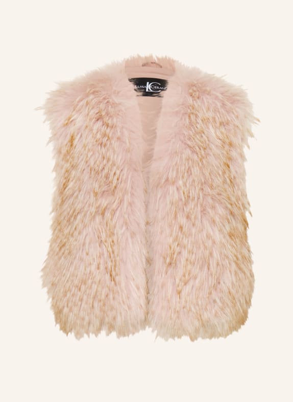 LUISA CERANO Faux fur vest PINK / BEIGE
