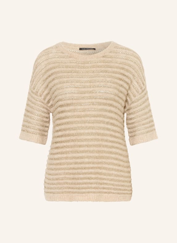 LUISA CERANO Tricou din tricot cu in și fir strălucitor BEJ